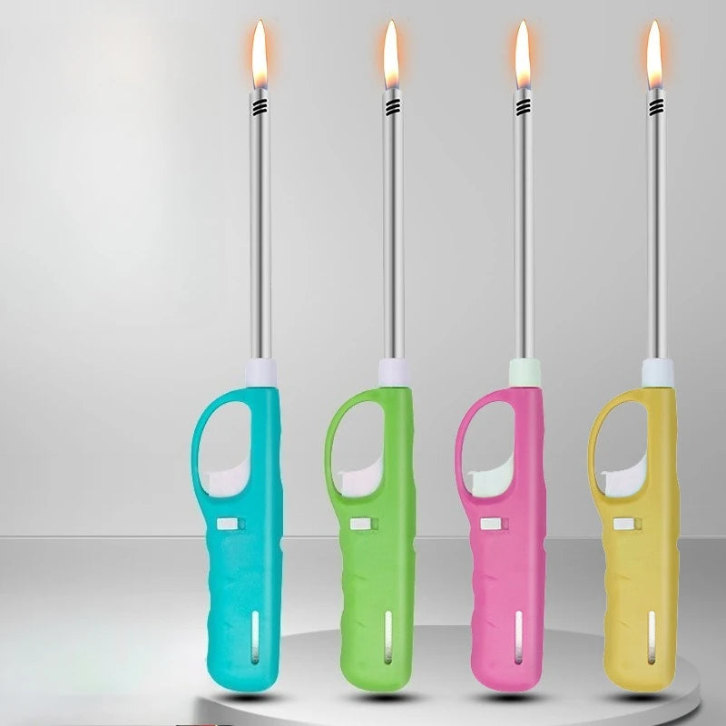 Elegantes Metall-Sturmfeuerzeug mit offener Flamme – für Küche, BBQ & Outdoor