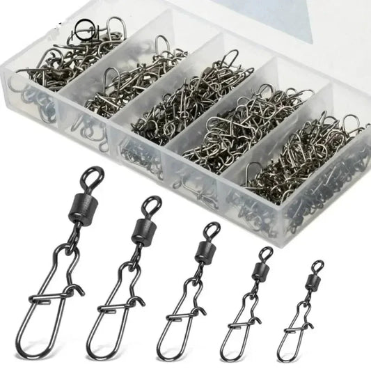 Stainless steel fishing swivels, 50-piece set