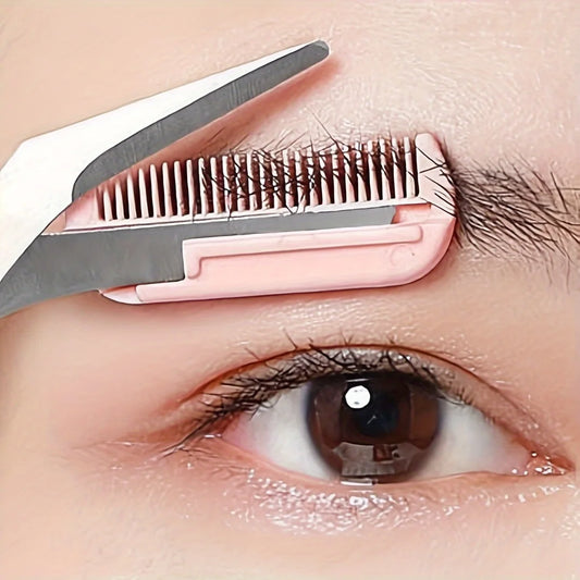 Eyebrow scissors with integrated comb – stainless steel 