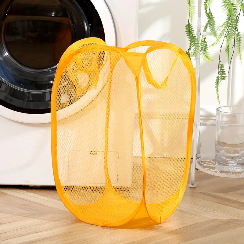 Foldable mesh laundry basket – minimalist design 