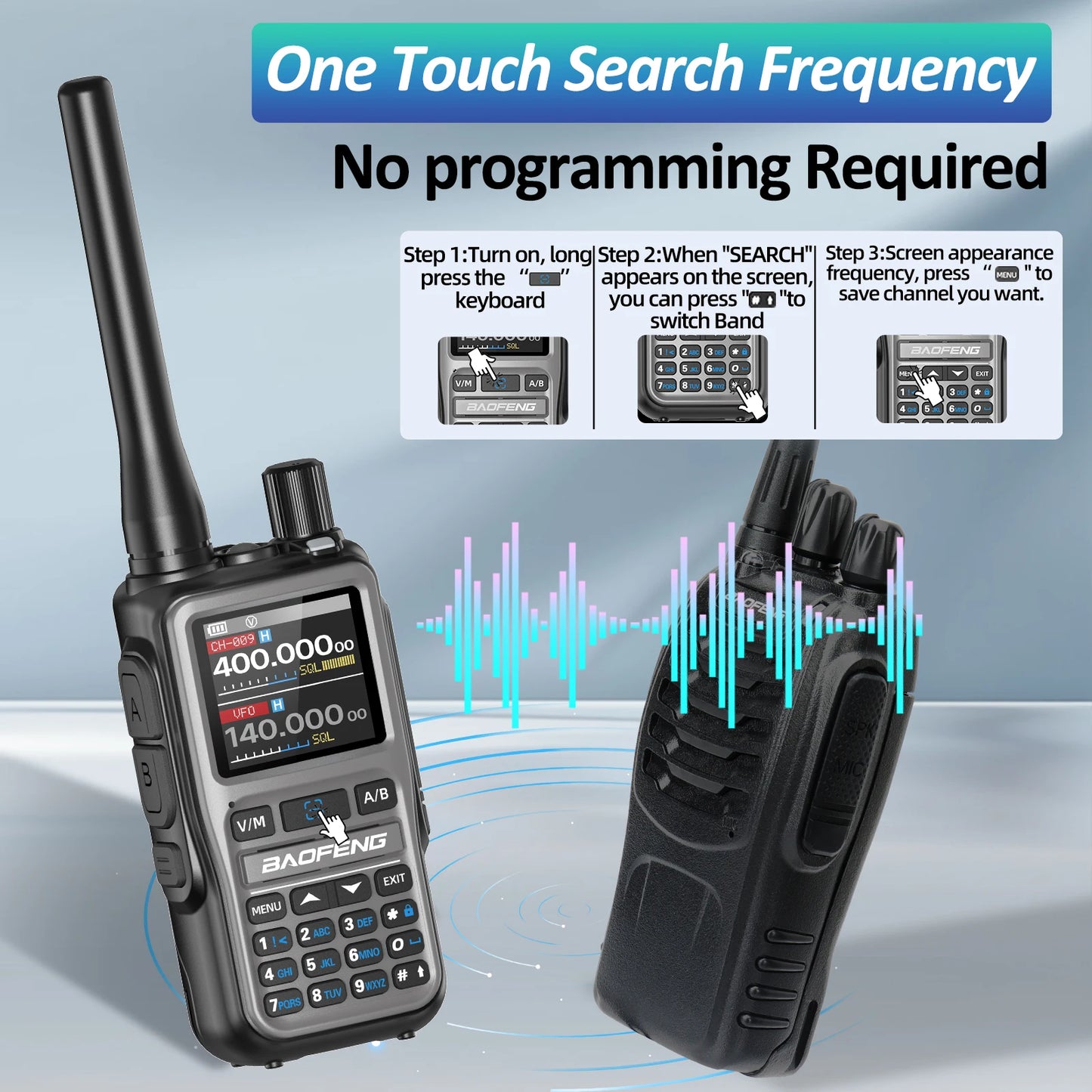 UV-5R Mini Walkie Talkie Multi Band Bluetooth Programming Wireless Copy Frequency 999CH AM FM Long Range Two Way Radio