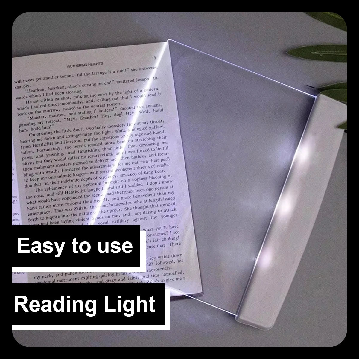 Flache Nachtsicht Leselampe - Tragbare LED Buchlampe für bequemes Lesen bei Nacht