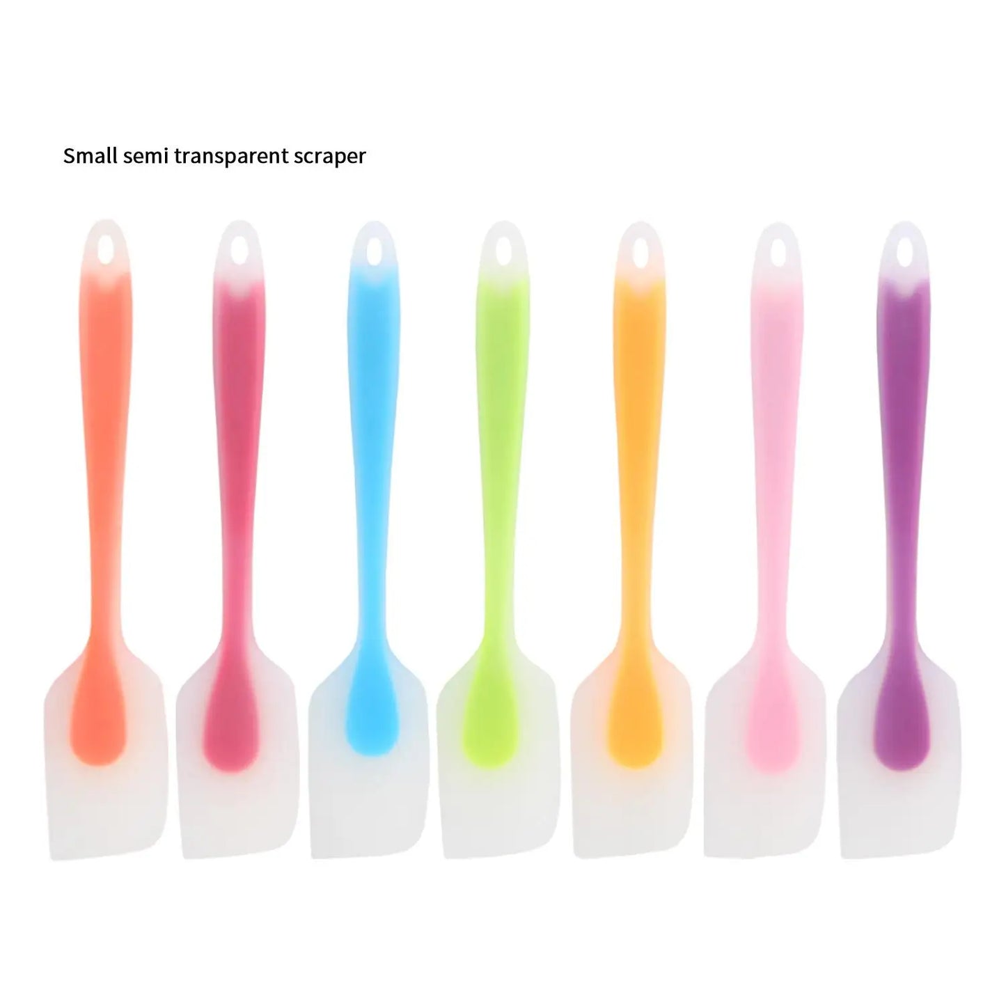 Heat-resistant silicone kitchen spatula with handle