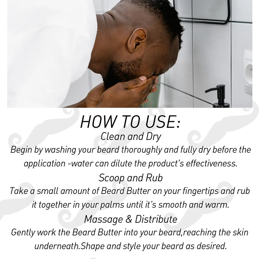 LOCKMIO Natural Shea Butter Beard Blam Wax 4pcs Set Moisturizing