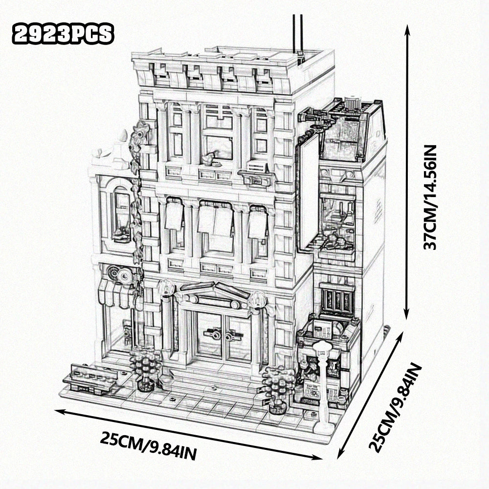 Build Your Dream City with the Street View City Building Blocks – Creative MOC Kits for Bank, Café Corner, Downtown Diner, and More!