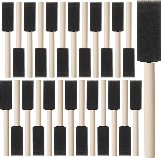 Sponge brushes with wooden handles, 26 pieces 