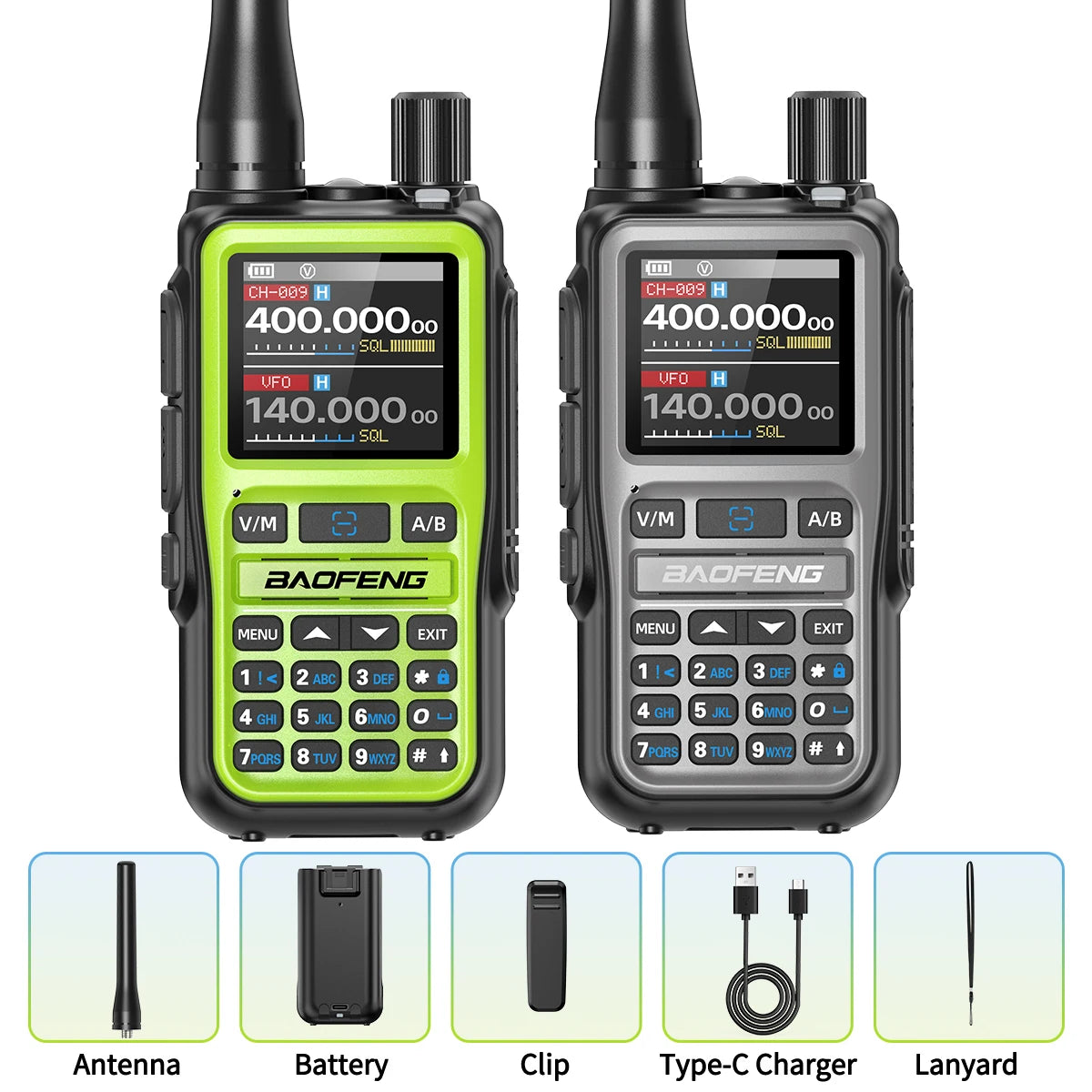 UV-5R Mini Walkie Talkie Multi Band Bluetooth Programming Wireless Copy Frequency 999CH AM FM Long Range Two Way Radio