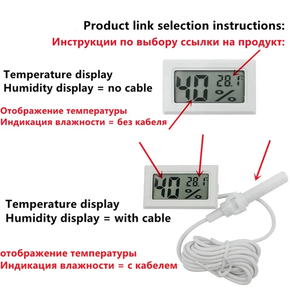 Digital thermometer hygrometer with probe 