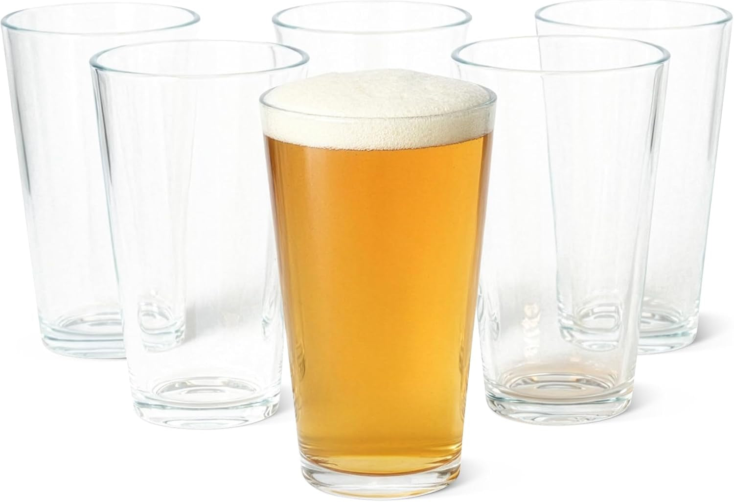 Amazon Basics Pint-Gläser, 6-Teiliges Set, 473,2Ml, Spülmaschinenfest