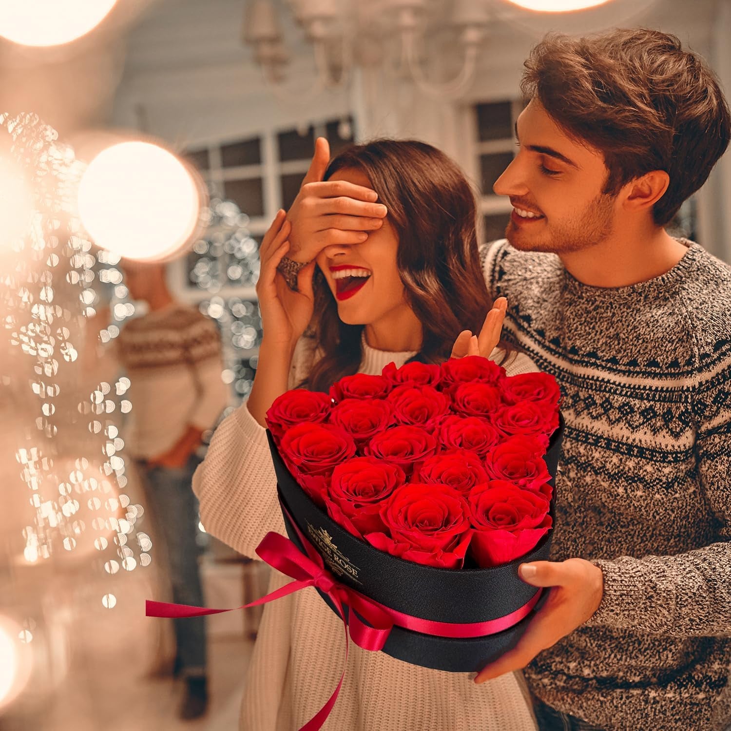 17 Infinity Rosen, Ewige Rot Rose Geschenke für Frauen, Konservierte Rose in Herzbox für Frauen Mutter zum Geburtstag Jahrestag Valentinstag Muttertag Weihnachten Hochzeitstag Rosenbox