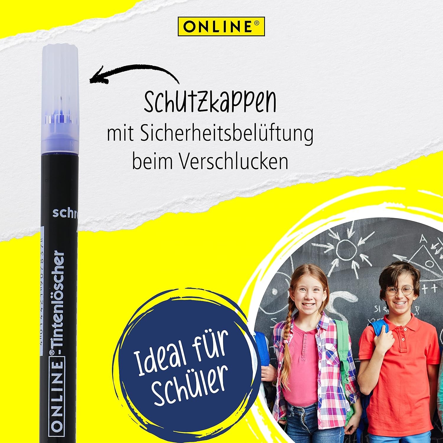 Online Vorteils-Pack 6X Tintenlöscher Zum Löschen Und Überschreiben | in Verschiedenen Farben, Je 3X Schwarz, Grün | Entfernung Und Korrektur Blauer Tinte | Schreibfarbe Blau