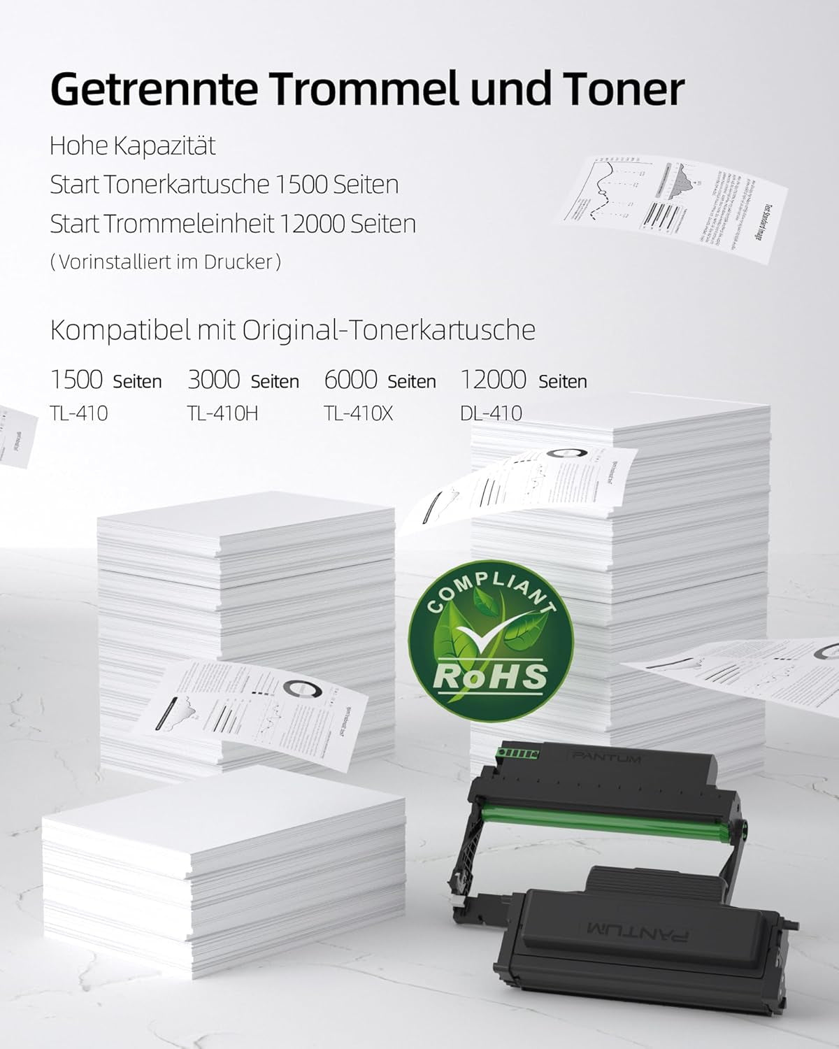 PANTUM M7108DW Laserdrucker Multifunktionsgerät, Drucker Scanner Kopierer, Wlan/Usb/Ethernet