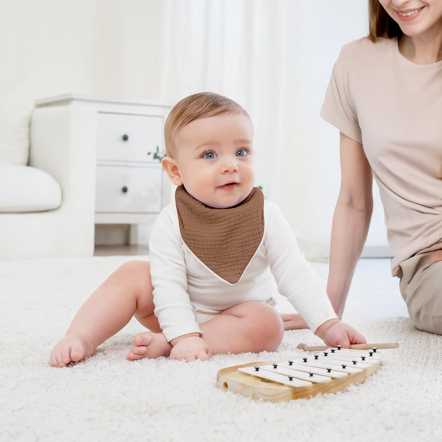 Susurration Lätzchen Baby Dreieckstuch Baby Musselin Halstuch Baby Für Junge Und Mädchen,Sabberlätzchen Baby Verstellbare