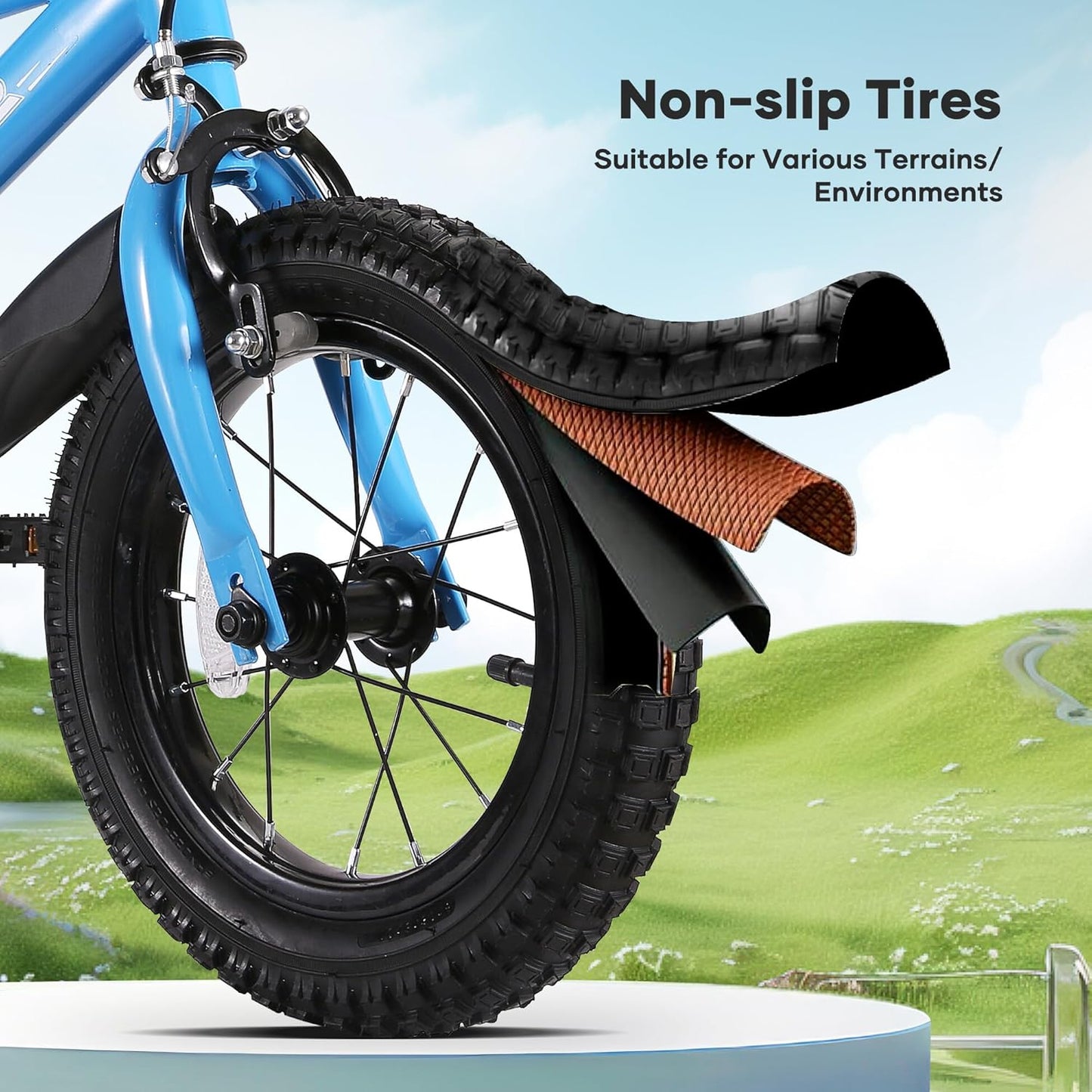 Kinderfahrrad 14 Zoll, Fahrrad Für Jungen Und Mädchen Mit Stützrädern