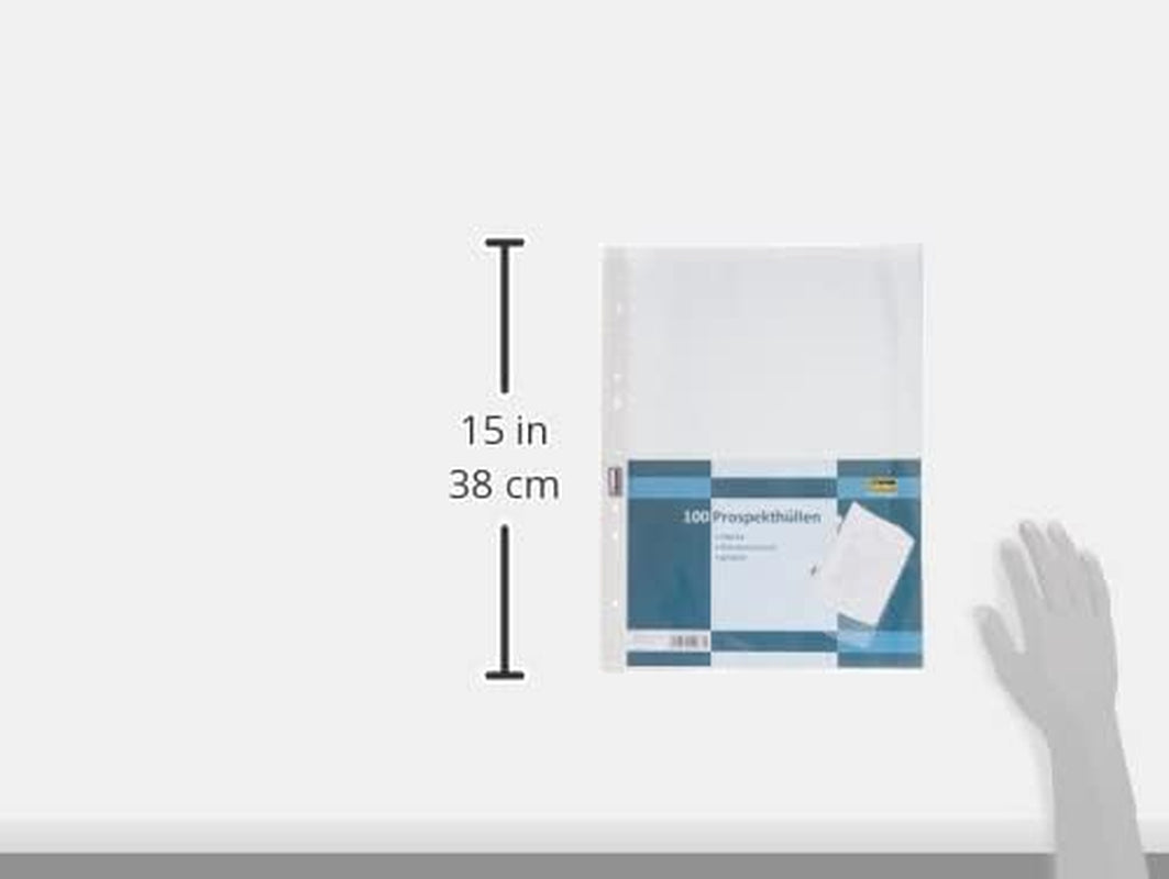 Idena 376002 - 100 Stück Klarsichthüllen A4 Genarbt