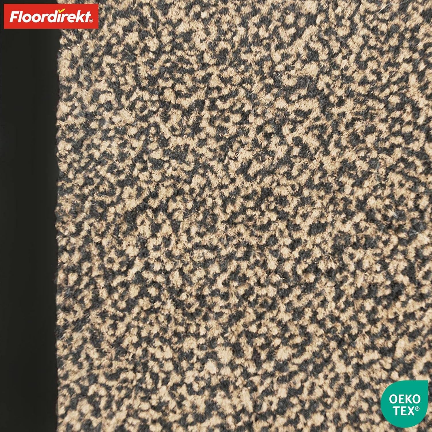 Floordirekt Schmutzfangmatte Rhine - Waschbare & Leistungsstarke Fußmatte - Sauberlaufmatte Mit Rutschfester Rückseite - Türmatte Für Den Eingangsbereich (Ocker-Schwarz (Meliert), 40 Cm X 60 Cm)