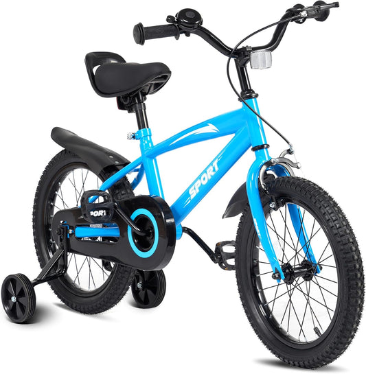 Kinderfahrrad 14 Zoll, Fahrrad Für Jungen Und Mädchen Mit Stützrädern