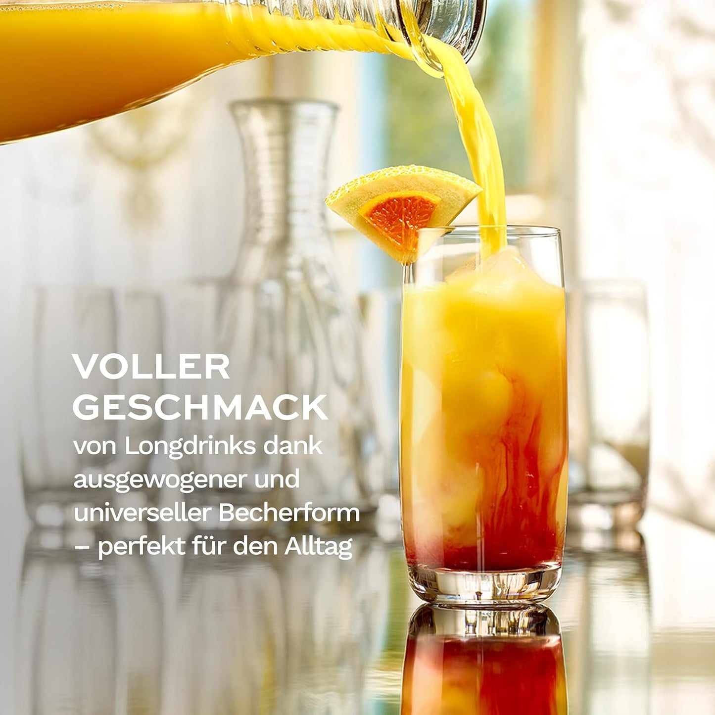 Stölzle Lausitz Longdrinkgläser Weinland 6Er-Set 390 Ml – Elegante Allroundgläser Ideal Für Cocktails, Drinks, Wasser & Säfte – Hochwertige Wassergläser Aus Kristallglas – Spülmaschinen- & Stoßfest