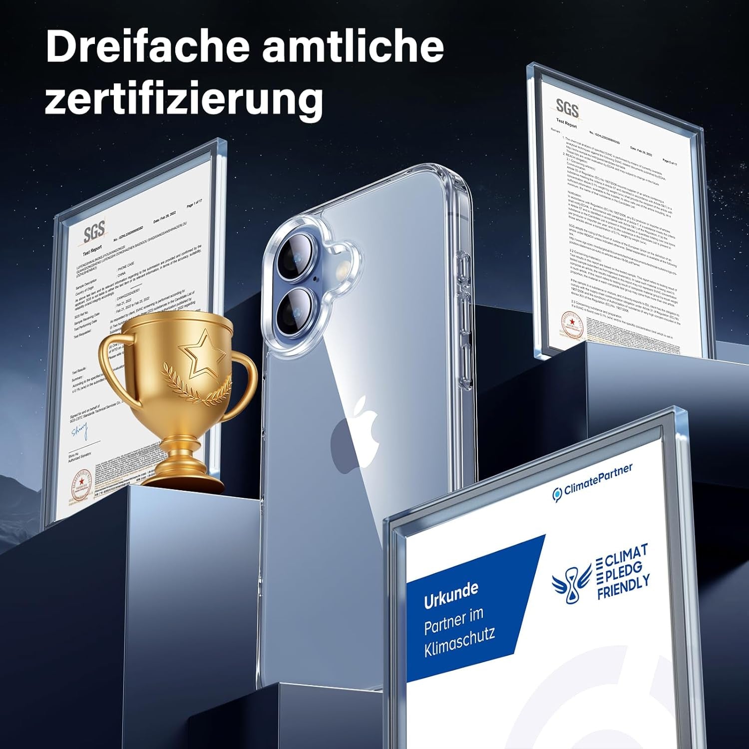 Uniqueme Für Iphone 17 Hülle - Handyhülle Für Iphone 17 Case,Rundumschutz Schutzhülle Cover, 1 Handyhülle & 2 Schutzfolie - Transparent