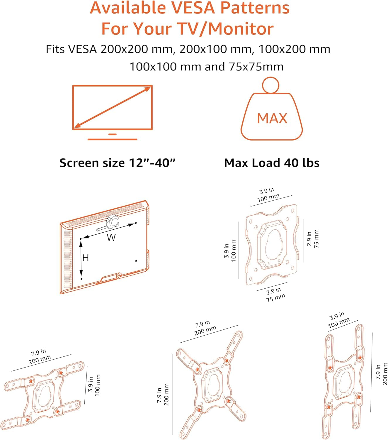 Tv-Wandhalterung Mit Voller Bewegung, Für 30.5 - 101.6 Cm Fernseher