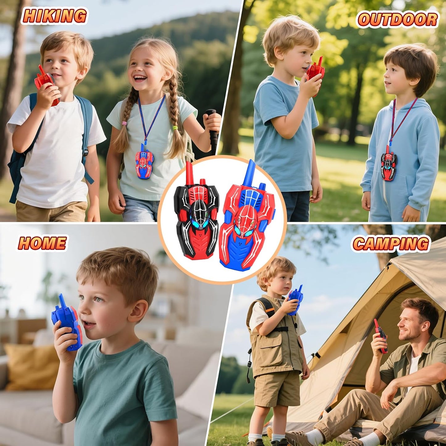 Walkie Talkie Kinder,  Spinne Walky Talky Spielzeug Für 3 4 5 6 7 8 Jahre Junge, 3-10 Jahre Junge Mädchen Walky Talky Spielzeug Für Draußen Geschenkideen Gartenspielzeug Funkgerät