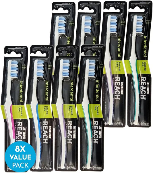 Essential Care Interdentalzahnbürste – 8Er Pack | Mittelharte Zahnbürsten Mit Vollkopf, Ergonomischer Griff, Für Die Tägliche Zahnschmelzpflege