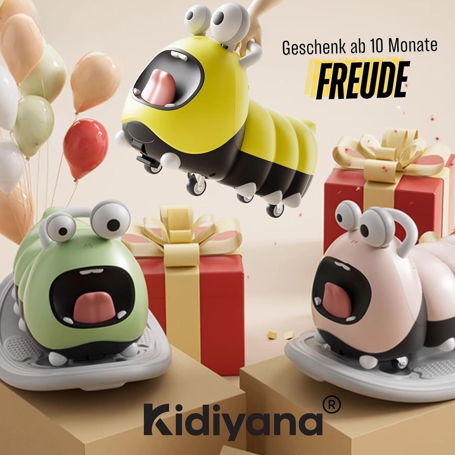 3In1 Rutschfahrzeug Babyroller + Schaukeltier + Balancierbrett