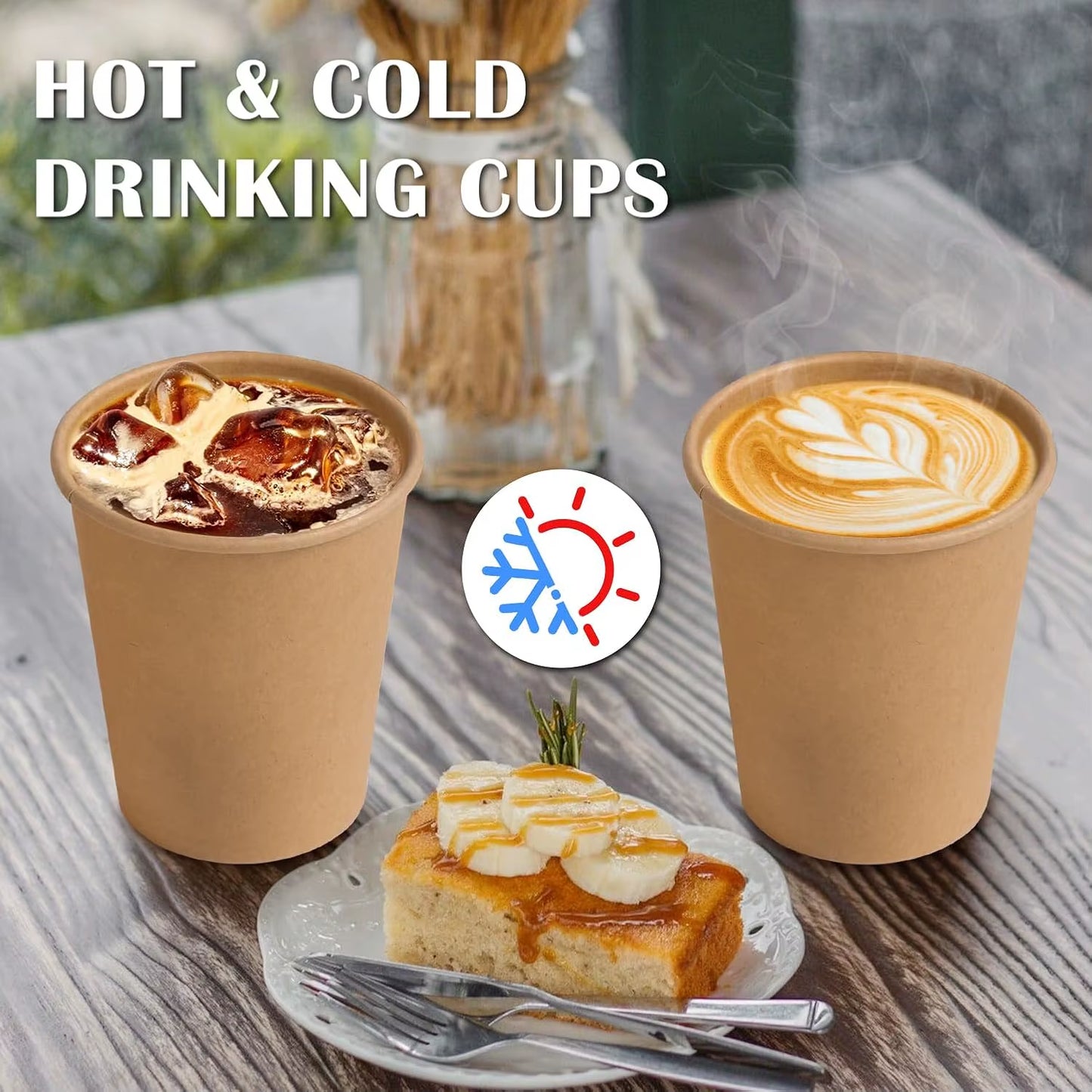 8 Oz Kraftpapierbecher, Einweg-Kaffeetassen Aus Papier, Heiß-/Kalttrinkbecher Für Wasser, Kaffee, Saft, Ungebleichte Becher Für Party-Picknick