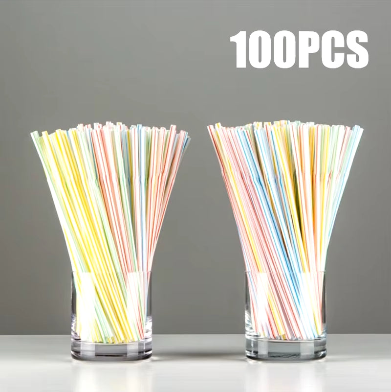 50-1000Pcs Mehrfarbige Trinkhalme Rietjes Milch Tee Bar Party Hochzeit Küche Home Zubehör Getränke Schwarz Stroh Großhandel