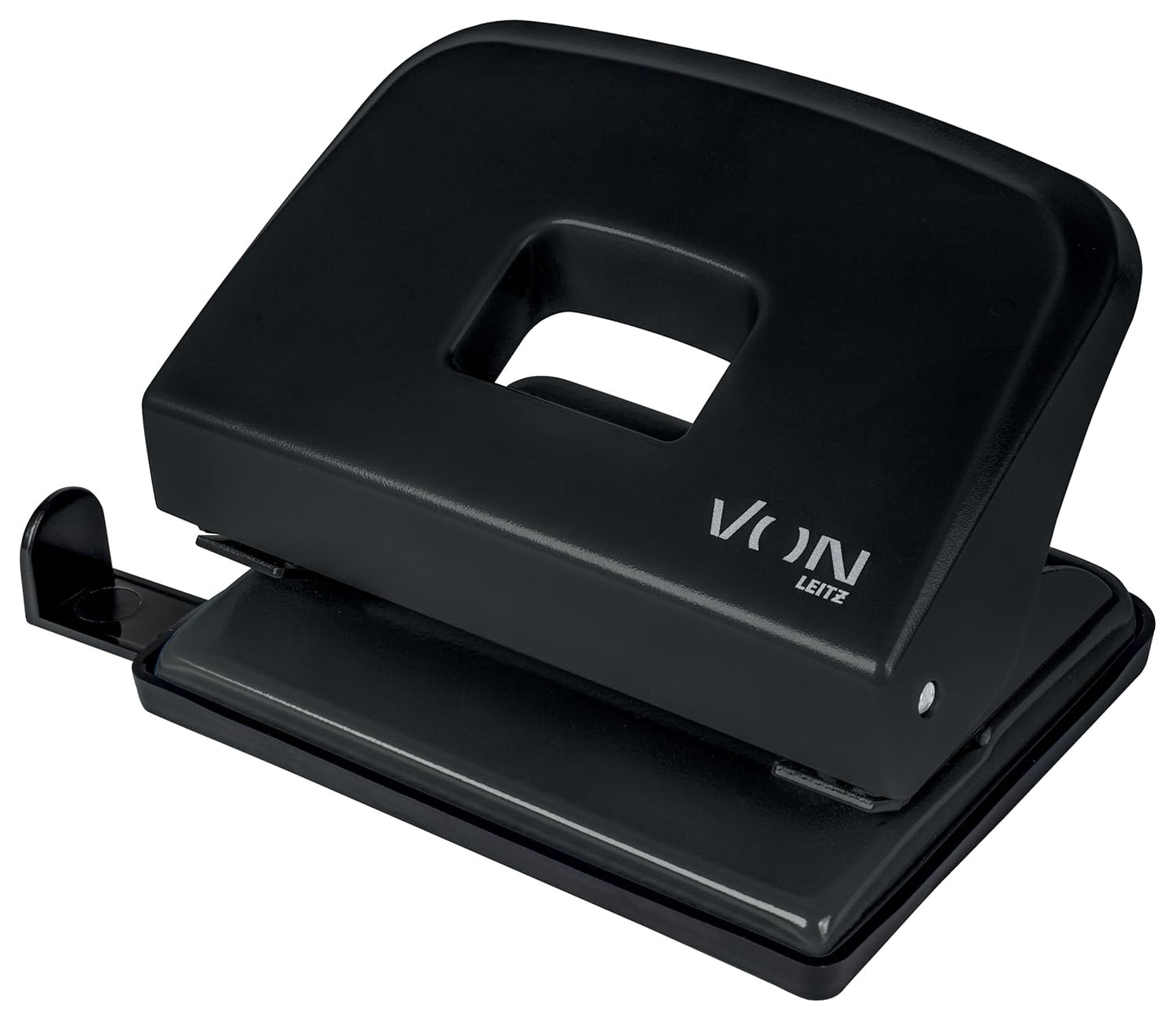 VON Leitz Locher, Für 20 Blatt, Anschlagschiene Mit Formatangaben, Kompakte Größe Ideal Für Zu Hause, Im Büro Oder in Der Schule, Metall Und Kunststoff, Schwarz, 50200095
