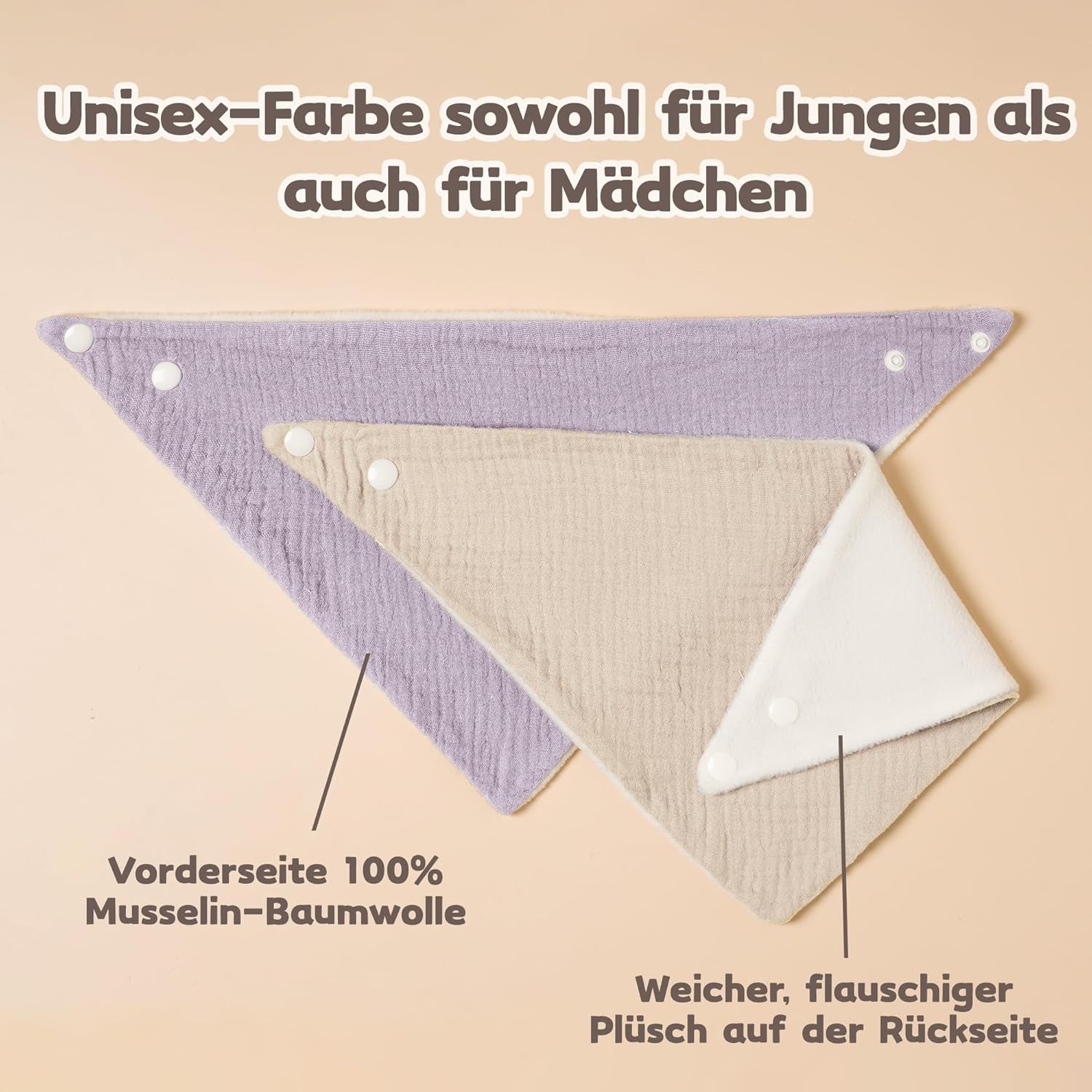 Susurration Lätzchen Baby Dreieckstuch Baby Musselin Halstuch Baby Für Junge Und Mädchen,Sabberlätzchen Baby Verstellbare