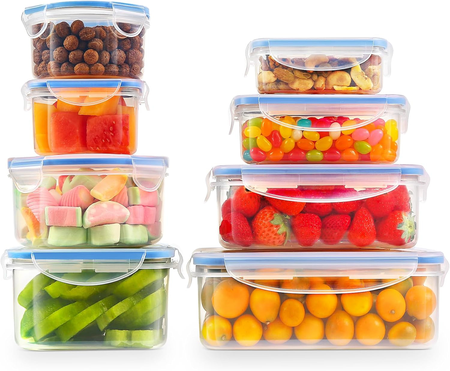 YASHE Frischhaltedosen Mit Deckel 16Pcs (8 Behälter, 8 Deckel)