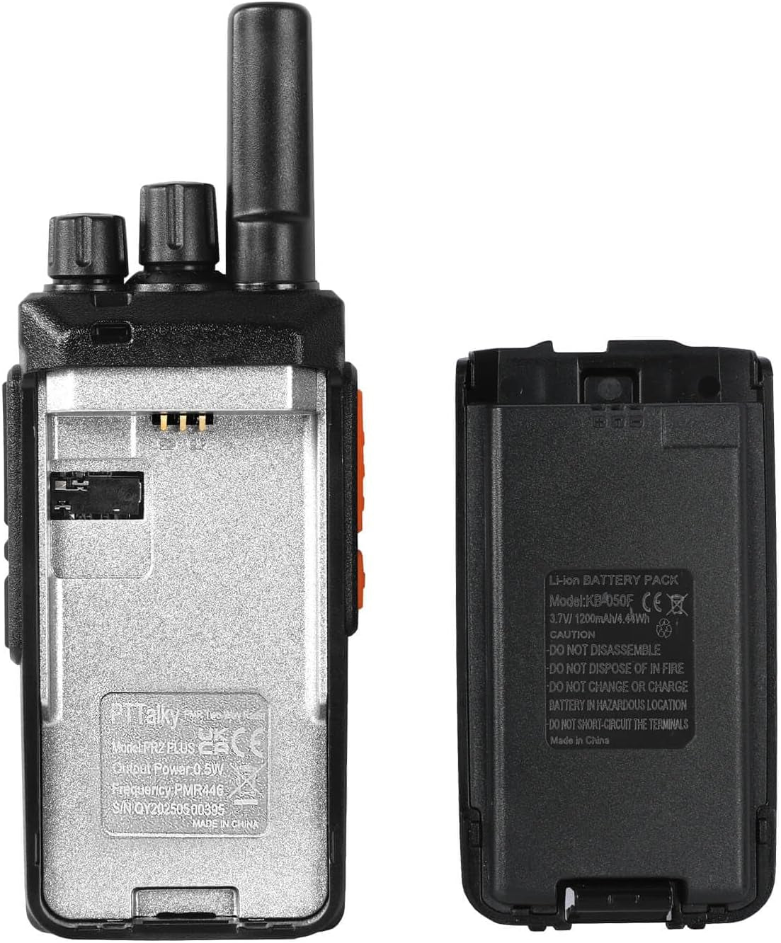 Walkie Talkie Mit Verstecktem Display PMR Funkgeräte 16 Kanäle VOX CTCSS/DCS Wiederaufladbares Woki Toki Erwachsene (2 Stück, Schwarz)