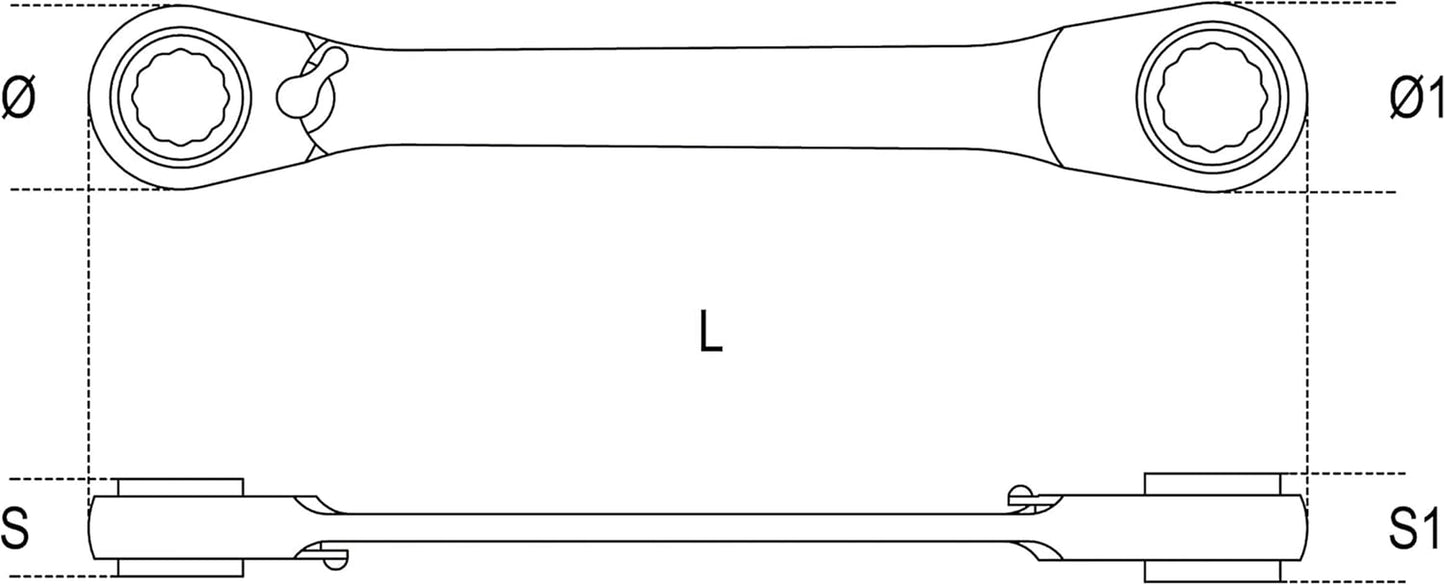 Beta 192/S2 - Ringschlüsselsatz, 2 Teilig, Mit Umschaltknarre