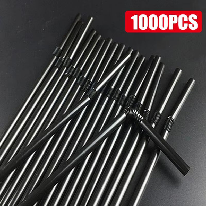 50-1000Pcs Mehrfarbige Trinkhalme Rietjes Milch Tee Bar Party Hochzeit Küche Home Zubehör Getränke Schwarz Stroh Großhandel