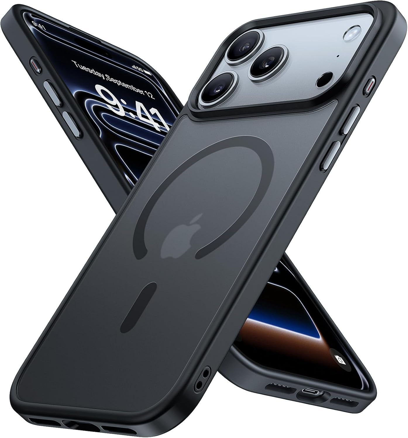 Miracase Für Iphone 17 Pro Hülle Für Magsafe [TOP Militärschutz & Magnetkraft] Stoßfest Kratzfest Mit Samtiger Haptik Extrem Langlebig Handyhülle Für Iphone 17 Pro 6,3", Matt-Schwarz