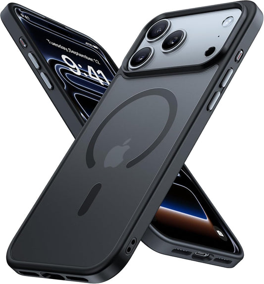 Miracase Für Iphone 17 Pro Hülle Für Magsafe [TOP Militärschutz & Magnetkraft] Stoßfest Kratzfest Mit Samtiger Haptik Extrem Langlebig Handyhülle Für Iphone 17 Pro 6,3", Matt-Schwarz