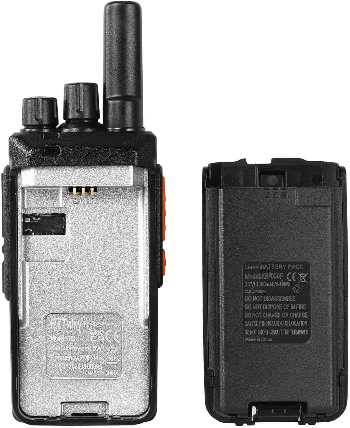 Walkie Talkie Für Erwachsene PMR Funkgeräte 16 Kanäle VOX CTCSS/DCS Wiederaufladbares Walki Talki Erwachsene (2 Stück, Schwarz)