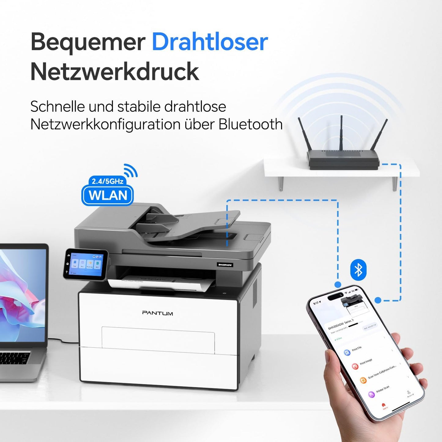 PANTUM BM4309ADW Multifunktionsdrucker Laserdrucker Schwarz Weiss