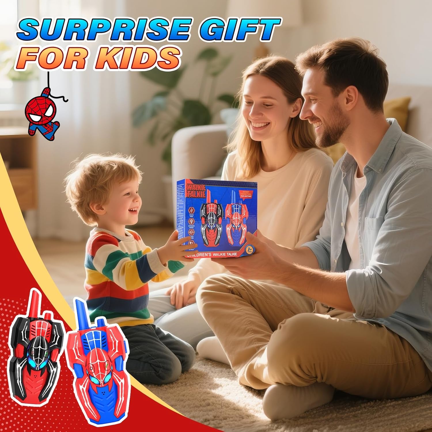 Walkie Talkie Kinder,  Spinne Walky Talky Spielzeug Für 3 4 5 6 7 8 Jahre Junge, 3-10 Jahre Junge Mädchen Walky Talky Spielzeug Für Draußen Geschenkideen Gartenspielzeug Funkgerät