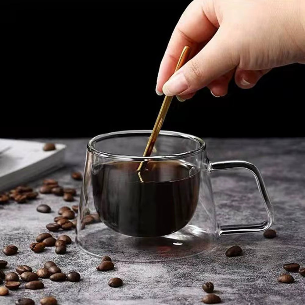 Transparentes hitzebeständiges Kaffeeglas aus Borosilikatglas – 200 ml