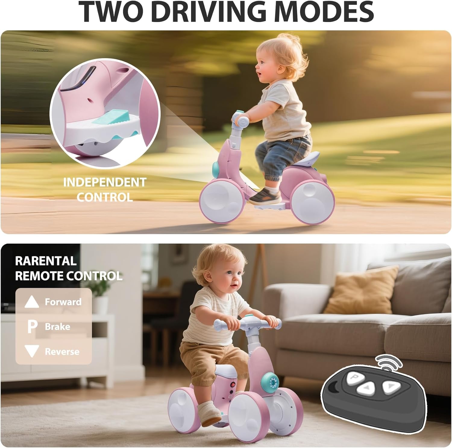 Laufrad Elektrisch 6V Ab 1-4 Jahre Mit Seifenblasenmaschine Für Jungen Mädchen