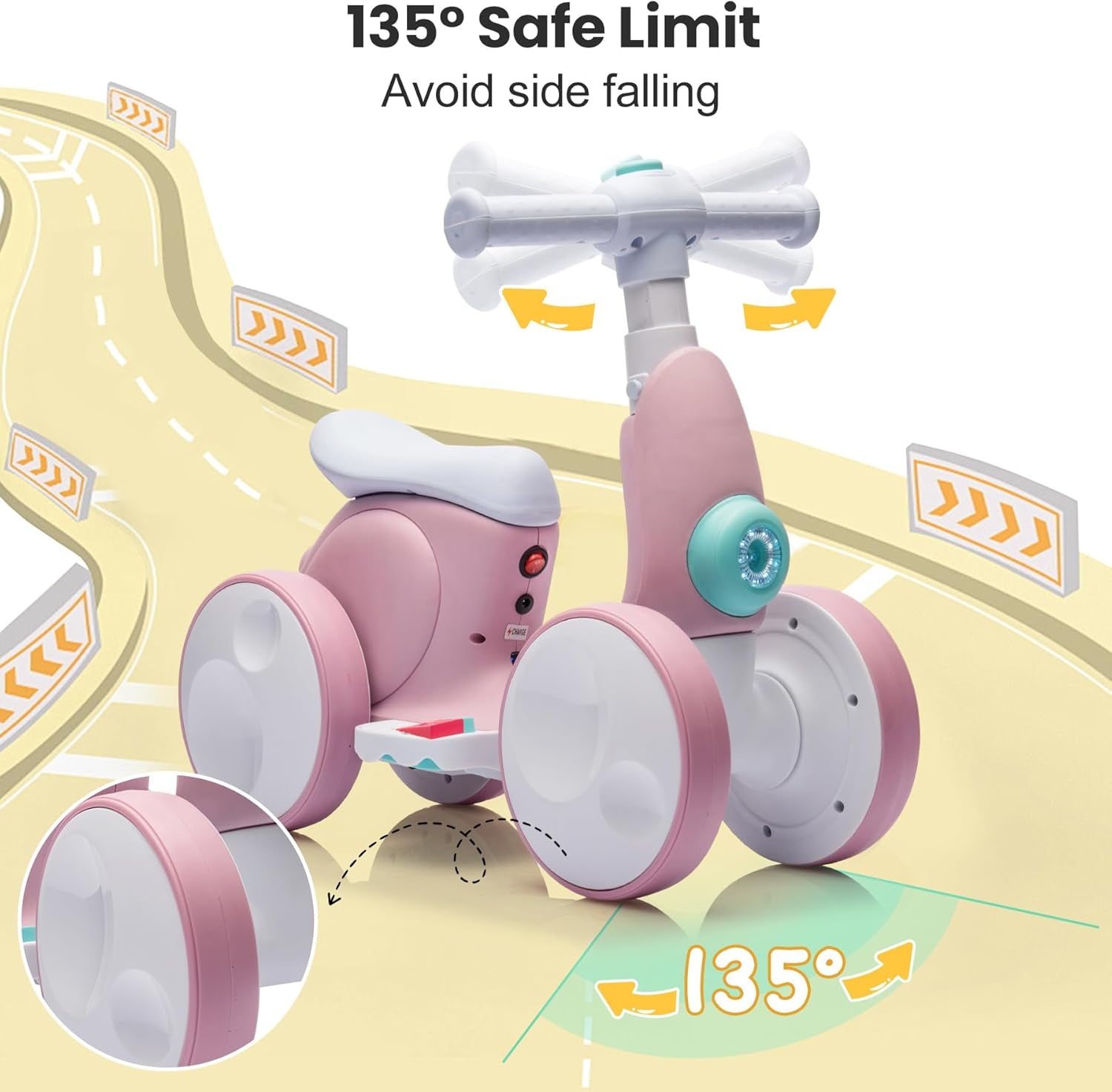Laufrad Elektrisch 6V Ab 1-4 Jahre Mit Seifenblasenmaschine Für Jungen Mädchen