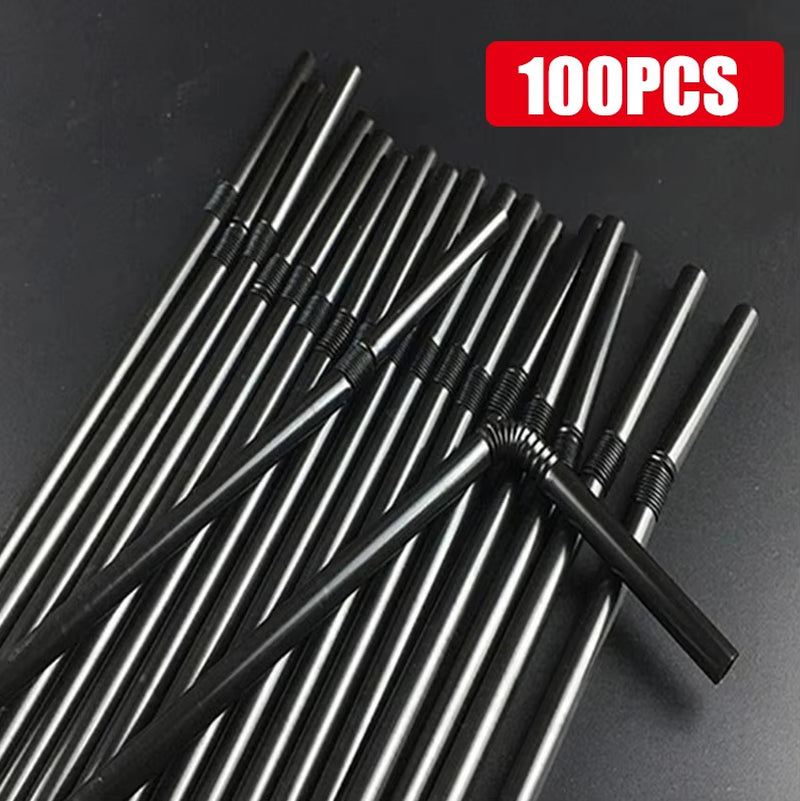 50-1000Pcs Mehrfarbige Trinkhalme Rietjes Milch Tee Bar Party Hochzeit Küche Home Zubehör Getränke Schwarz Stroh Großhandel